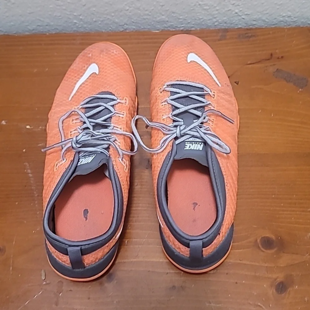 Nike Free Trainer 3.0 V3 Shoes Womens 7.5 Orange‎ Gray 641530-801 Athletic Gym